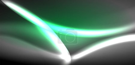 Téléchargez les illustrations : Les ondes néon-éclairées surgissent à travers l'arrière-plan, envoûtant danse de luminescence et de mouvement. La toile de fond dynamique capture l'essence de l'énergie et de l'esthétique moderne - en licence libre de droit