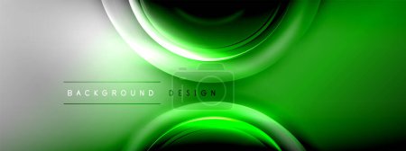 Illustration for Circles lines and bubbles on bright glowing effect gradient with light and shadow effects. Dynamic interplay of light, shadow and depth. Futuristic and rhythmic technology design - Royalty Free Image
