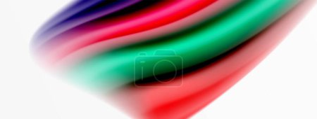 Ilustración de Color arco iris seda borrosa línea ondulada fondo sobre fondo blanco, lujosamente vibrante visualmente cautivante. Impresionante mezcla de colores que recuerdan al arco iris, sedoso y elegantemente borroso patrón ondulado - Imagen libre de derechos