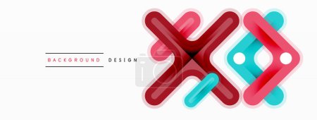 Illustration for Cross line background minimal geometric template. Design for wallpaper, banner, background, landing page, wall art, invitation, prints, posters - Royalty Free Image