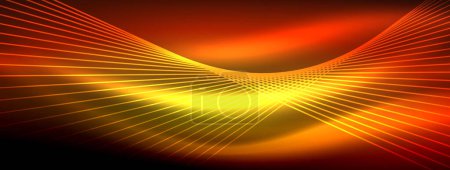 Ilustración de Neón luz brillante línea vectores: colores vibrantes, líneas elegantes. Estilo de diseño cautivador inspirado en carteles de neón. Energía eléctrica para sitios web, anuncios y más - Imagen libre de derechos