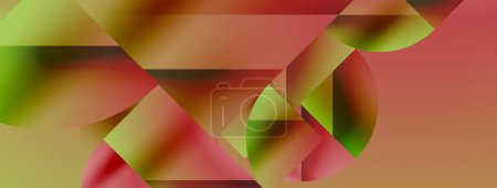 Ilustración de Formas geométricas simples - fondo abstracto geométrico dinámico. Sinfonía visual de formas y líneas de diseño para papel pintado, banner, fondo, landing page, arte de la pared, invitación, impresiones, carteles - Imagen libre de derechos