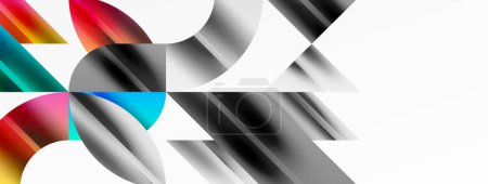 Ilustración de Fondo geométrico abstracto con formas geométricas abstractas. Concepto de tecnología creativa, arte digital, comunicación social, ciencia moderna para póster, portada, pancarta, folleto, sitio web - Imagen libre de derechos