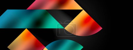 Illustration for Mosaic pattern composition featuring harmonious interplay of triangles, lines, and round elements, creating a visually engaging and dynamic design for posters, covers, banners, brochures, websites - Royalty Free Image