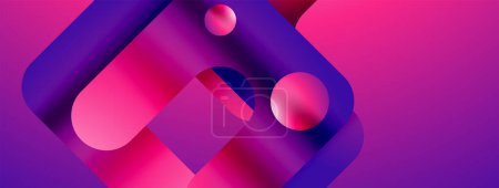 Illustration for Simple geometric forms - dynamic geometric abstract background. Visual symphony of shapes and lines design for wallpaper, banner, background, landing page, wall art, invitation, prints, posters - Royalty Free Image