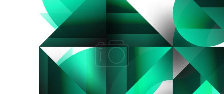 Illustration for Captivating vector illustration - geometric, minimalist, abstract background adorned with circles and triangles for wallpaper, banner, background, landing page, wall art, invitation, prints, posters - Royalty Free Image