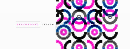 Ilustración de Fondo abstracto de círculo colorido con un diseño vibrante y llamativo que incorpora una variedad de diferentes tonos y tonalidades que crean un efecto dinámico y giratorio - Imagen libre de derechos