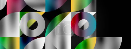 Foto de Composición de patrones de mosaico que presenta una interacción armoniosa de triángulos, líneas y elementos redondos, creando un diseño visualmente atractivo y dinámico para carteles, cubiertas, pancartas, folletos, sitios web - Imagen libre de derechos