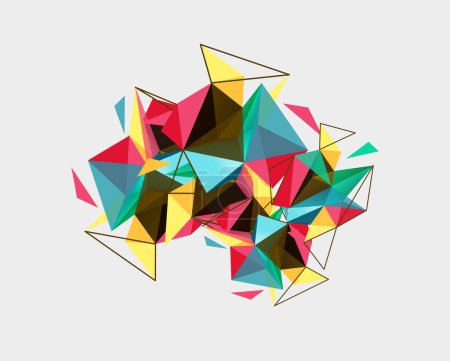 Illustration for Triangle mosaic composition geometric abstract background, dynamic and structured visual experience - Royalty Free Image