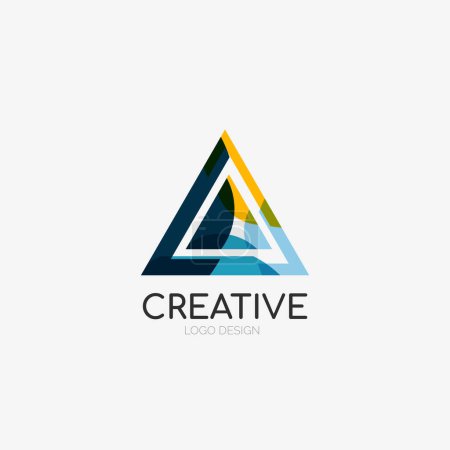 Ilustración de Logo abstracto triangular, icono del emblema del negocio - Imagen libre de derechos