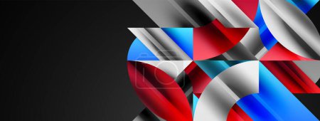 Illustration for Geometric abstract background with abstract geometric shapes. Concept of creative technology, digital art, social communication, modern science for poster, cover, banner, brochure, website - Royalty Free Image