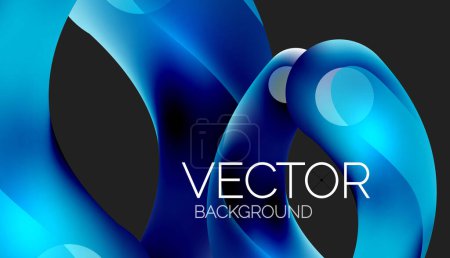 Illustration for Beautiful flowing round shapes and circles abstract background. Liquid color bubble composition - Royalty Free Image
