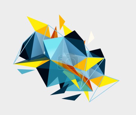 Ilustración de Triángulo mosaico composición geométrico abstracto fondo, dinámica y estructurada experiencia visual - Imagen libre de derechos