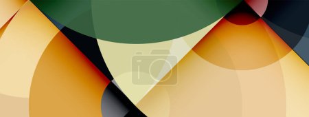 Téléchargez les illustrations : Cercles avec ombres composition géométrique minimale tendance fond abstrait - en licence libre de droit