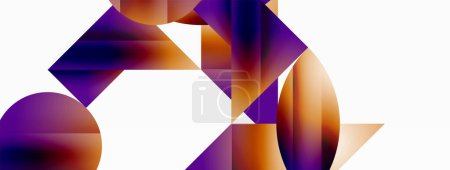 Illustration for Serene gradient template. Circles and triangles mingle in minimalist perfection. Gentle fusion of forms and hues creates balanced yet captivating backdrop, embodying modern sophistication - Royalty Free Image