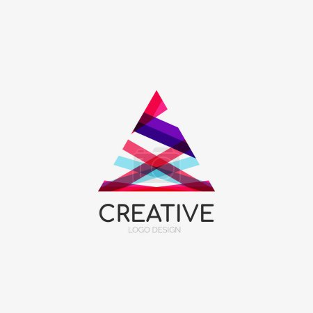 Illustration for Triangle abstract logo, business emblem icon - Royalty Free Image