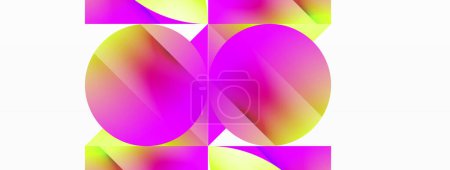 Ilustración de Plantilla de gradiente sereno. Círculos y triángulos se mezclan en la perfección minimalista. La suave fusión de formas y tonos crea un telón de fondo equilibrado pero cautivador, que encarna la sofisticación moderna - Imagen libre de derechos