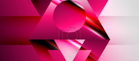 Ilustración de Trendy minimal geometric composition abstract background. Shadow lines and lights on glossy triangles backdrop. Vector Illustration For Wallpaper, Banner, Background, Card, Book Illustration - Imagen libre de derechos