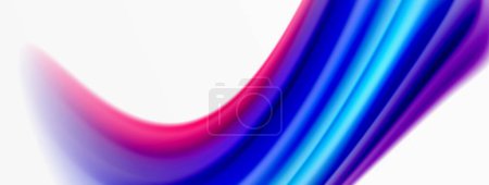 Illustration for Rainbow color silk blurred wavy line background on white, luxuriously vibrant visually captivating backdrop. Stunning blend of colors reminiscent of rainbow, silky and gracefully blurred wavy pattern - Royalty Free Image