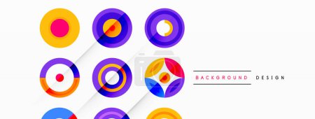 Illustration for Vibrant and eye-catching vector background featuring a grid of colorful circles arranged in a patterned composition, perfect for modern and trendy designs - Royalty Free Image