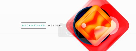 Illustration for Abstract background design showcasing glossy glass geometric shapes in meticulously crafted vector composition wtih polished and contemporary visual experience - Royalty Free Image