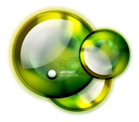 Ilustración de Plantilla de banner de círculo de vidrio abstracto - Imagen libre de derechos