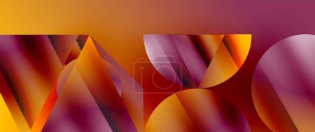 Ilustración de Atractivo telón de fondo abstracto compuesto por triángulos y círculos entrelazados, formando una danza intrigante de formas y patrones que exudan elegancia y modernidad - Imagen libre de derechos