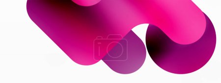 Illustration for Serene Symmetry. Minimalist Lines and Circles Merge in a Tranquil Dance of Gradients, Shaping an Enchanting Abstract Backdrop of Elegance - Royalty Free Image
