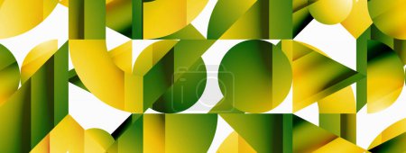 Ilustración de Formas geométricas surtidas se unen en un telón de fondo abstracto minimalista, ofreciendo un lienzo versátil para el diseño contemporáneo para diseños digitales, presentaciones, banners de sitios web, publicaciones en redes sociales - Imagen libre de derechos