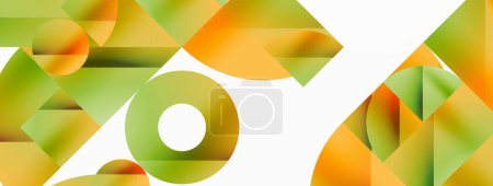 Illustration for Circles and diverse shapes converge, fashioning contemporary backdrop igniting creativity. Design for digital designs, presentations, website banners, social media posts - Royalty Free Image
