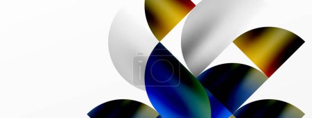 Illustration for Exquisite backdrop marrying modern minimalism with metallic allure. Featuring round triangles, it exudes geometric sophistication and understated charm for wallpaper, banner, background, landing page - Royalty Free Image