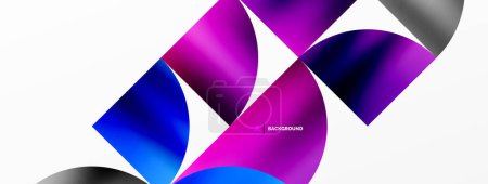 Ilustración de Fondo geométrico minimalista con triángulos redondos metálicos, que ofrece una estética visual elegante y moderna con énfasis en formas limpias y metálicas para papel pintado, banner, fondo, landing page - Imagen libre de derechos