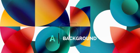 Illustration for Abstract round geometric shapes with gradients. Concept for creative technology, digital art, social communication, and modern science. Ideal for posters, covers, banners, brochures, and websites - Royalty Free Image