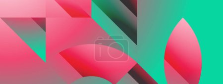 Illustration for Simple geometric forms - dynamic geometric abstract background. Visual symphony of shapes and lines design for wallpaper, banner, background, landing page, wall art, invitation, prints, posters - Royalty Free Image