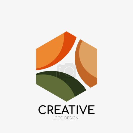 Illustration for Modern abstract logo design. Geometric vector art. Clean overlapping lines and abstract shapes. Perfect for modern brand - Royalty Free Image