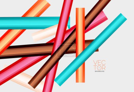 Illustration for Abstract color straight lines vector background - Royalty Free Image