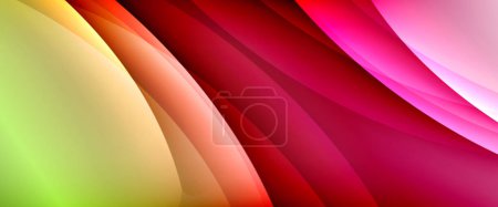 Illustration for Dynamic flowing waves on gradient color background. Vector illustration For Wallpaper, Banner, Background, Card, Book Illustration, landing page - Royalty Free Image