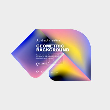 Illustration for Square and triangle design with fluid gradients, abstract background - Royalty Free Image