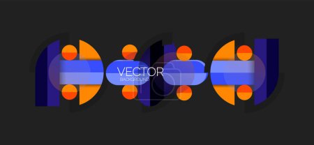 Illustration for Abstract background, geometric minimal round shapes and circles composition - Royalty Free Image
