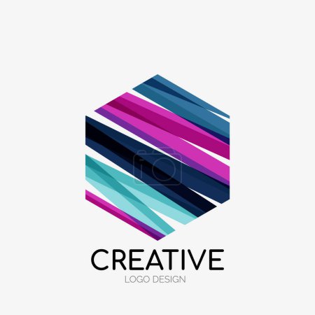 Illustration for Modern abstract logo design. Geometric vector art. Clean overlapping lines and abstract shapes. Perfect for modern brand - Royalty Free Image