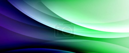 Photo for Dynamic flowing waves on gradient color background. Vector illustration For Wallpaper, Banner, Background, Card, Book Illustration, landing page - Royalty Free Image