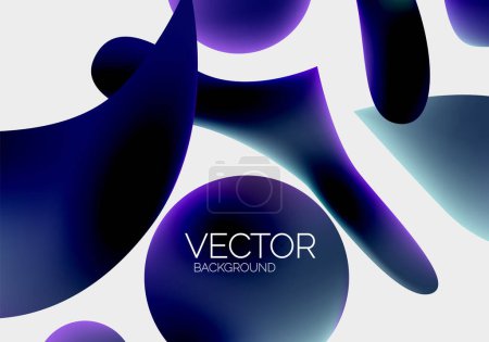 Ilustración de Vector abstracto brillante formas fondo - Imagen libre de derechos
