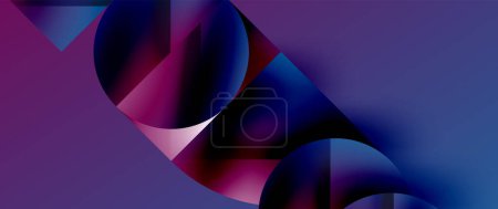 Illustration for In the realm of minimalism, backdrop emerges. Metallic circles squares engage, each form deliberate, essential. Their muted luster harmonizes weaving elegant narrative of geometry in its purest grace - Royalty Free Image