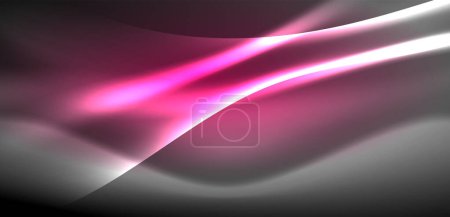 Téléchargez les illustrations : Les ondes néon-éclairées surgissent à travers l'arrière-plan, envoûtant danse de luminescence et de mouvement. La toile de fond dynamique capture l'essence de l'énergie et de l'esthétique moderne - en licence libre de droit