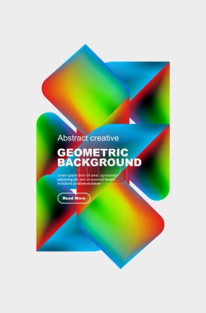 Ilustración de Diseño cuadrado y triangular con gradientes fluidos, fondo abstracto - Imagen libre de derechos