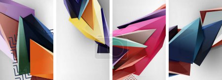 Ilustración de 3D triángulo vector fondo abstracto. Diseño de negocios o tecnología para papel pintado, banner, fondo, landing page, arte mural, invitación, impresiones - Imagen libre de derechos