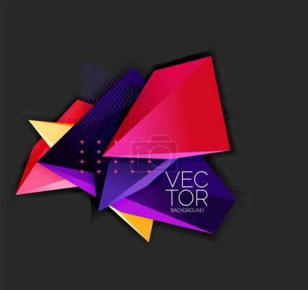Illustration for Vector 3d triangles geometric abstract background - Royalty Free Image