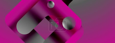 Illustration for Triangles, lines and round shapes - dynamic geometric abstract background. Visual symphony of shapes and lines design for wallpaper, banner, background, landing page, wall art, invitation, prints - Royalty Free Image