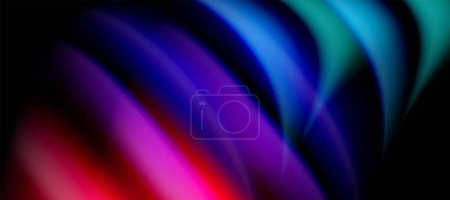 Foto de Líneas de onda de color arco iris en negro. Techno o fondo abstracto de negocios para carteles, cubiertas, pancartas, folletos, sitios web - Imagen libre de derechos