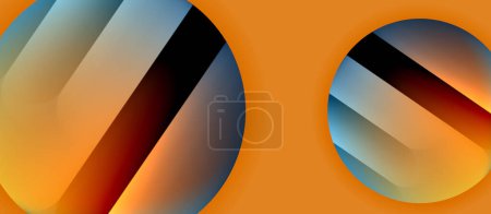 Ilustración de Brillantes círculos de metal brillante fondo geométrico. Composición abstracta mínima. Ilustración vectorial para fondo de pantalla, Banner, Fondo, Tarjeta, Ilustración de libros, landing page - Imagen libre de derechos